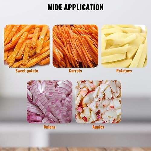 VEVOR Commercial Vegetable Fruit Chopper 3/8″ Blade Professional Food Dicer Kattex French Fry Cutter Onion Slicer Stainless Steel for Tomato Peppers Potato Mushroom Upgrade Style 3/8" - Image 6