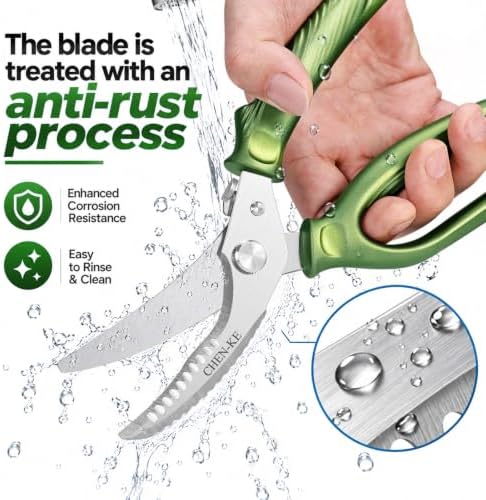 Rust Resistant Heavy Duty Multipurpose Kitchen Shears-Green
