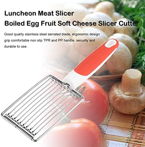 ASHATA Lunch Meat Slicer, Stainless Cutter with Handle for Cheese Potato Egg Ham Fruit Tomato, Quality Stainless Steel 10 Wires for 11, Stainless Steel Fruit Vegetable Slicer - Image 2