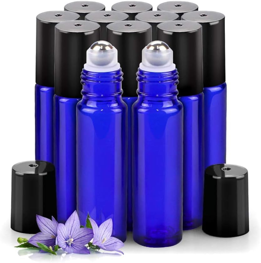 Roller Bottles for Essential Oils - 12 Pack 10ml Glass Roll on Bottles by sungwoo