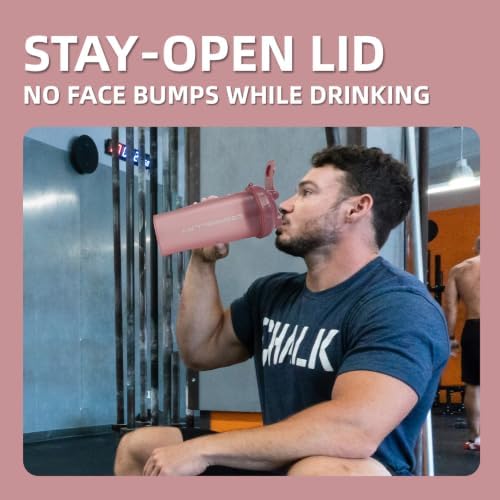 28oz Protein Shaker Bottle with Blending Ball for Gym Blue&Pink - Image 5