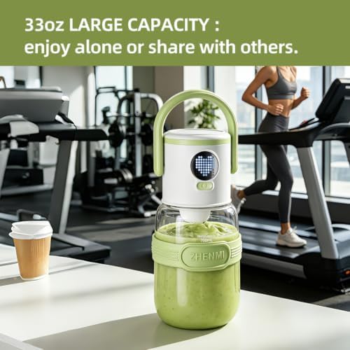 J21 BPA-Free Cordless Portable Blender, 33oz Ice Crushing for Shakes & Smoothies, Dishwasher Safe, Food Grade Material, Easy to Clean, Perfect for Family & Home Kitchen - Image 4