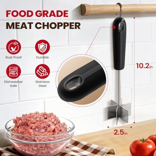 304 Stainless Steel Meat Chopper & Masher, Ground Beef Masher