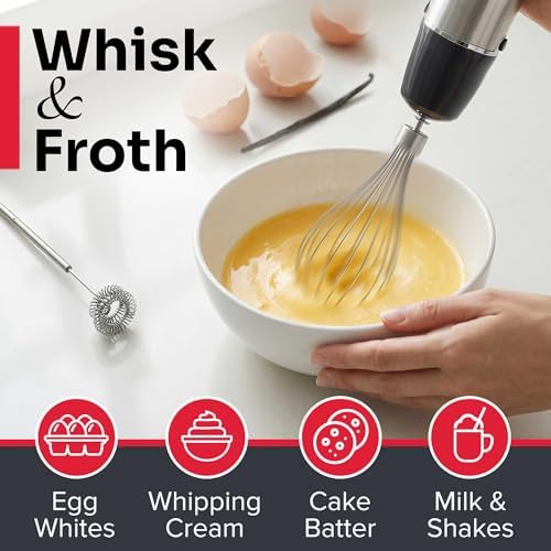 Multistick 5-in-1 Immersion Blender Handheld, 12-Speed Hand Mixer