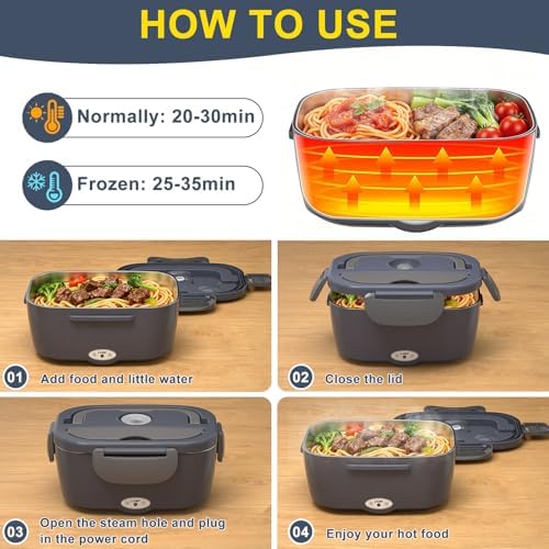 1.5L Electric Lunch Box, Heated Lunch Box Food Warmer for Adults