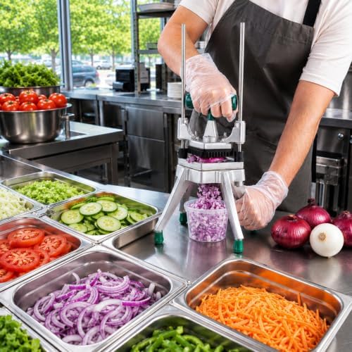 Restaurantware Met Lux 1/4 Inch Vegetable Dicer 1 Stainless Steel Blades Onion Chopper - With Handle Heavy Duty Aluminum Vegetable Cutter For Dicing Chopping Or Cutting For Kitchen - Image 3