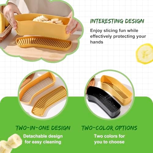 Large Fruit Slicer - Banana, Strawberry, Egg Cutter for Kitchen Yellow