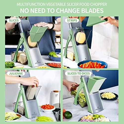 ONCE FOR ALL Upgraded Safe Mandoline Slicer Plus Green & Vegetable Slicer Green - Image 2