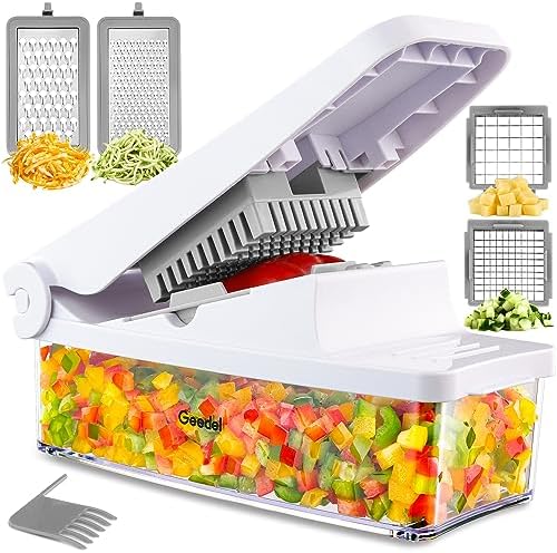 Vegetable Chopper with Container, 4 in 1 Food Chopper Veggie Slicer