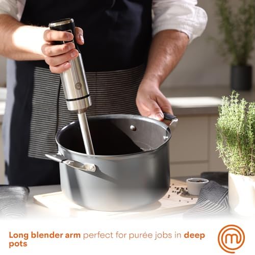 MasterChef Immersion Blender Handheld,Stainless Steel Hand Held Blending Stick Emulsifier,Puree Blender for Making Baby Food,Soup,Sauces,Powerful 400W Motor with Variable Speed Control,(Pack of 12) - Image 3