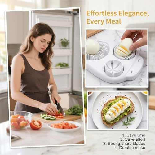 3 In 1 Egg Slicer For Hard Boiled Eggs, Strawberry Slicer Grape Cutter - Image 5