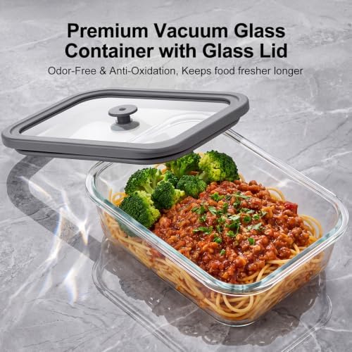Vacuum Seal Containers for Food, Glass Meal Prep Containers
