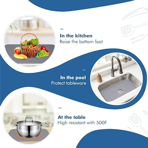 Silicone Sink Protectors for Kitchen Sink-26"x 14" Center Drain