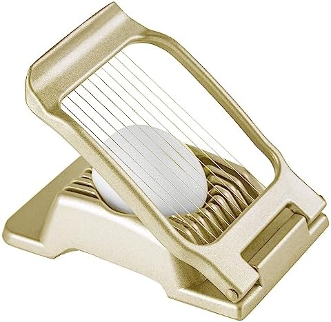 Multipurpose Heavy Duty Aluminium Egg Slicer, Stainless Steel Wire, Gold by Yuzxaun