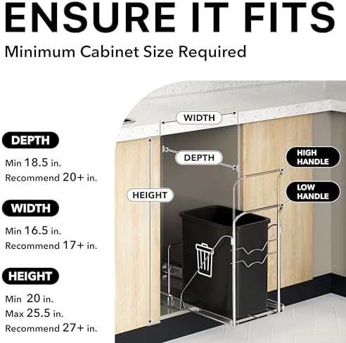 Pull Out Trash Can Shelf (for 7~13 Gal, Can Not Included)