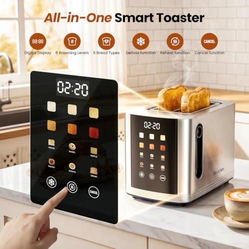 2 Slice Smart Toaster Touch Screen & Smoothie Blender Grinder Combo - Image 4