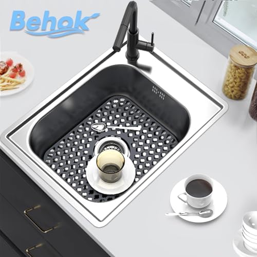 Silicone Sink Protector Kitchen Sink Mat 2 Pack 13.58"x 11.6" Gray