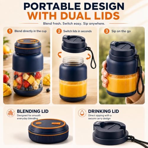 Portable Rechargeable Electric Juicer Cup with 38 Blades - Image 6