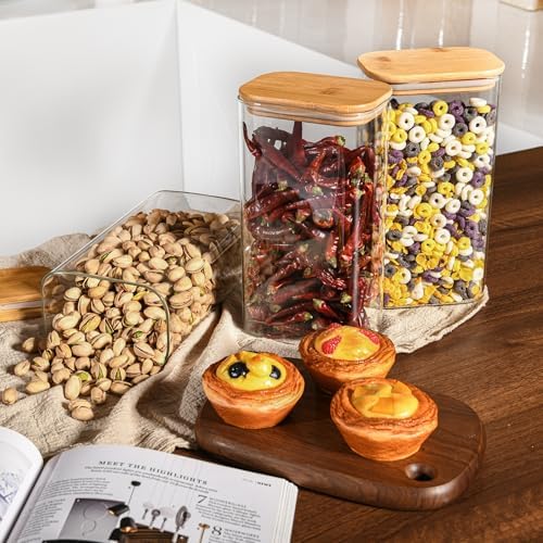 56oz/1.8Qt Rectangle Glass Storage Containers with Lids 3-Pack