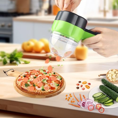 Electric Vegetable Slicer Set Vegetable Cutter 4 in 1 Portable, Rechargeable, Wireless Food Processor & Chopper Machine Mixer Food Slice for Home Kitchen Garlic Pepper Chili Onion Celery Ginger Meat - Image 6