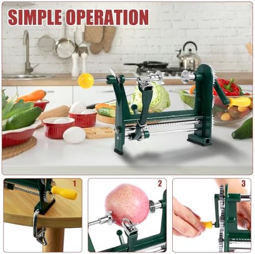 Peeler, Fruit Peeler Machine with Hand Crank, Stainless Steel Corer Slicer Peeler, Manual Fruit Peelers, Labor Saving Fruit Peeler for Orange Pear, 25cm in Length