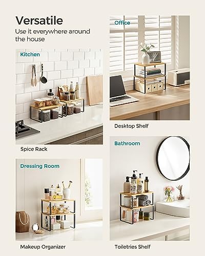 Cabinet Organizer Shelf, Set of 2 Spice Rack, Kitchen Storage