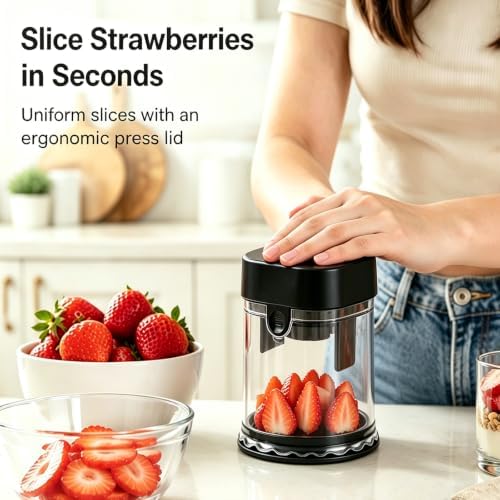 Fruit Slicer Cup, 2-in-1 Detachable Strawberry Slicer & Dicer - Image 3