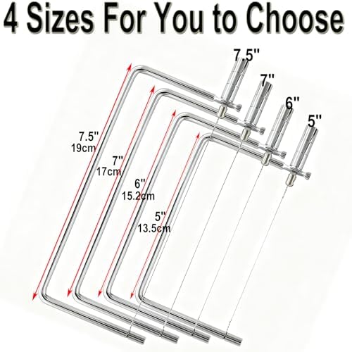 Cheese Slicer Accessories Kitchen Knife Marble Board Cheese Cutter Stainless Steel Components DIY for Making Giftable Cheese Block Cutting Boards with The Hardware Slicer Kit(2Slicer+8Wires)7.5in
