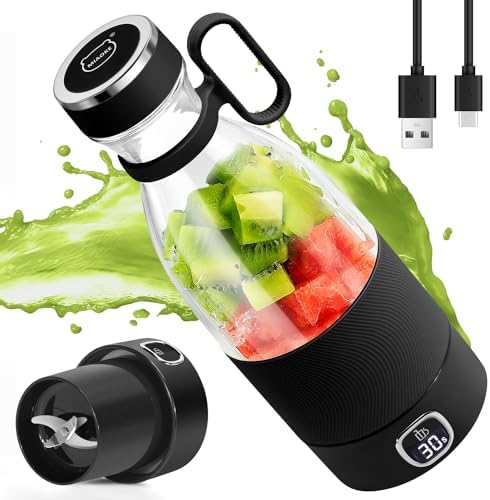 350ml Portable Blender, Fresh Juice Blender for Shakes & Smoothies-Black by MIAOKE