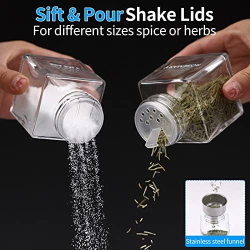 Spice Jars with 372 Labels, 49 Pcs 4.5 oz Glass Seasoning Containers