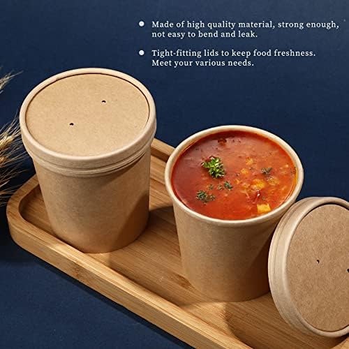 Wuadua Soup Containers with Lids Paper Ice Cream Containers 16oz 50 Pack - Image 5