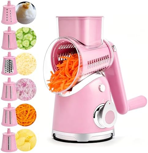 SUSTEAS Rotary Cheese Grater Hand Crank, Kitchen Shredder Vegetable Slicer by SUSTEAS