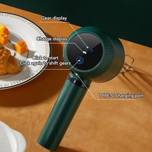 Hand Electric Mixer,1200mAh USB Rechargeable Cordless Portable Electric Egg Beater Electric Egg Blender with 2 Whisk Handheld Baking Stirrer for Cake Baking Cookware - Image 6