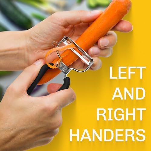 Y-Shaped Vegetable Peeler, Stainless Steel Blade, Black