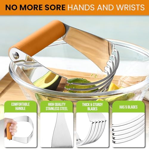 Spring Chef Large Dough Blender For Baking - Durable Pastry Blender - Mango - Image 4