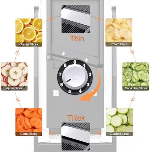 Safe Mandoline Slicer For Kitchen, Food Veggie Slicer, Gray
