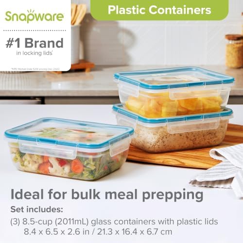 Plastic Total Solution (3-Pack, 8.5-Cup) Food Storage Containers