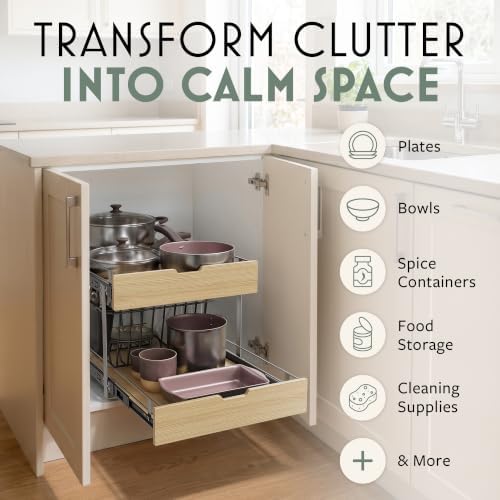 2 Tier Pull Out Cabinet Organizer