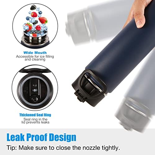 22oz Insulated Water Bottle with Straw Lid, Mix, 4-Pack