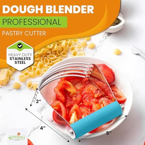 Spring Chef Large Dough Blender For Baking - Durable Pastry Blender - Teal - Image 2