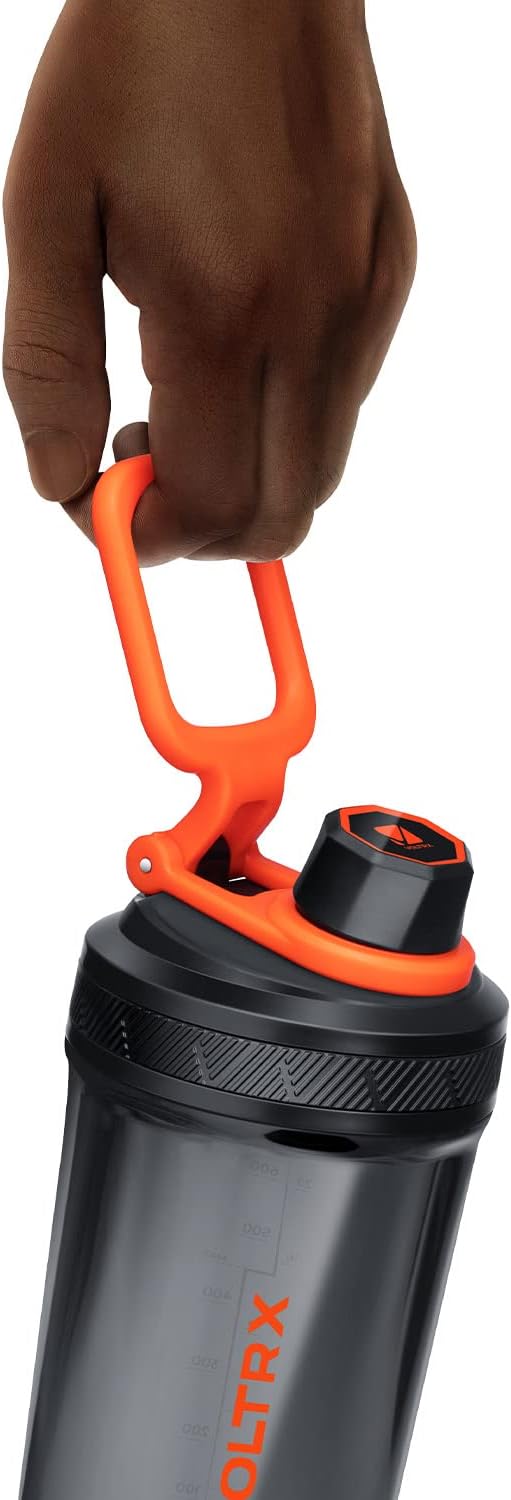 VOLTRX Shaker Bottle, Gallium USB C Rechargeable Electric Protein Shake Mixer, Shaker Cups for Protein Shakes and Meal Replacement Shakes, BPA Free, Made with Tritan, Orange, 27oz