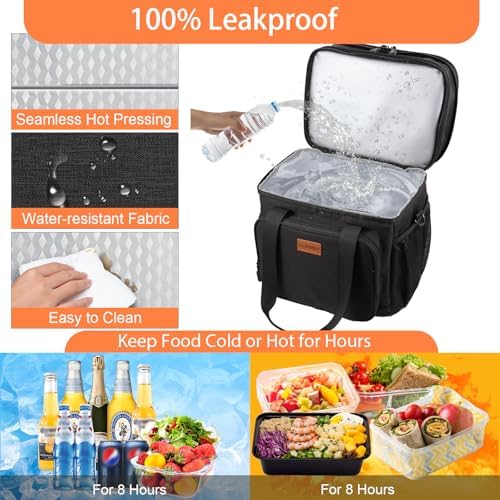 Expandable Lunch Box Insulated Leakproof Cooler Bag Work Outdoor