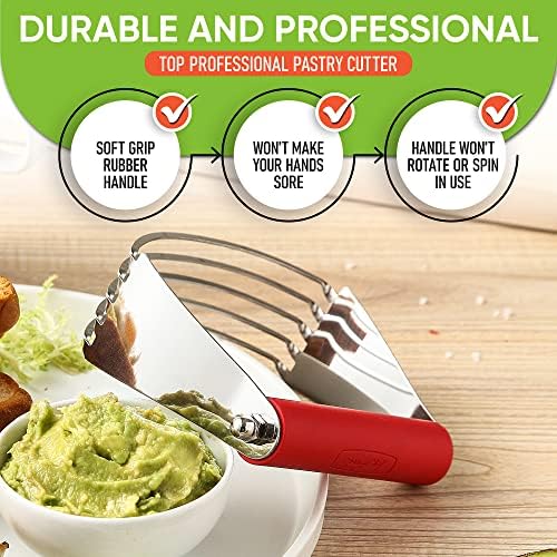 Spring Chef Large Dough Blender For Baking - Durable Pastry Blender - Red - Image 5