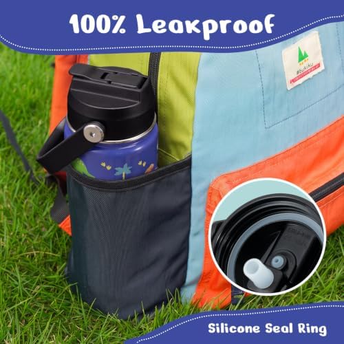 2 Packs 14 oz Insulated Stainless Steel Kids Water Bottle with Straw