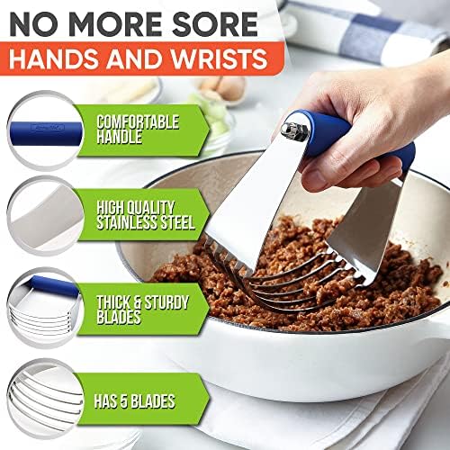 Spring Chef Large Dough Blender For Baking - Pro Pastry Blender - Sapphire - Image 3