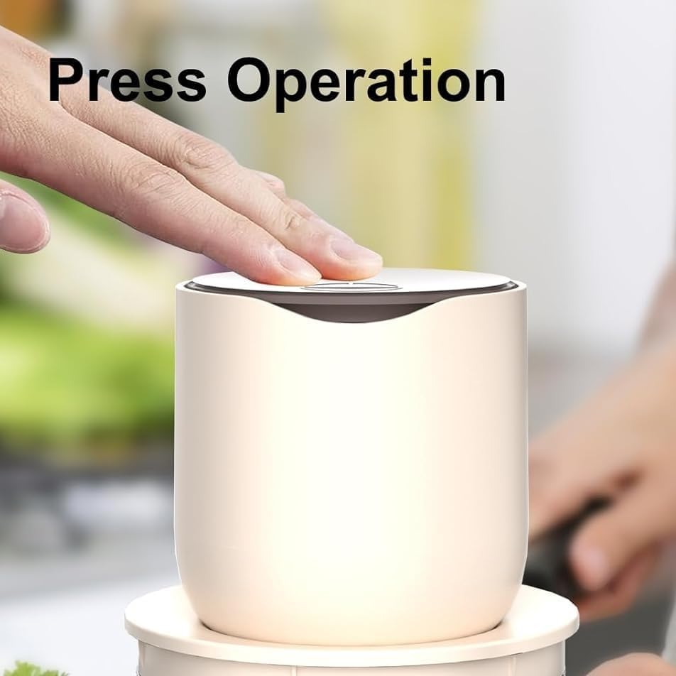 Cordless Mini Food Processor – USB-C Rechargeable 4-Bowl Set (600ML + 3×240ML), Portable Electric Chopper, Blender & Meat Grinder for RV, Dorm, Seniors & Small Kitchens (Beige) - Image 3