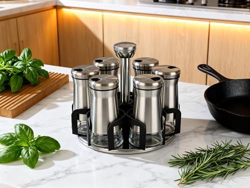 Rotating Spice Rack Organizer for Kitchen Countertop and Cabinet Storage
