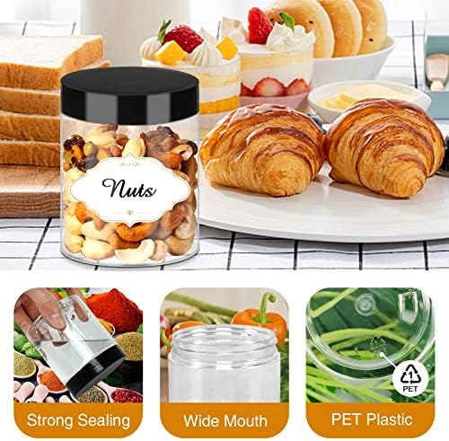 8 OZ Plastic Jars with Lids, 48 Pcs Slime Storage Containers