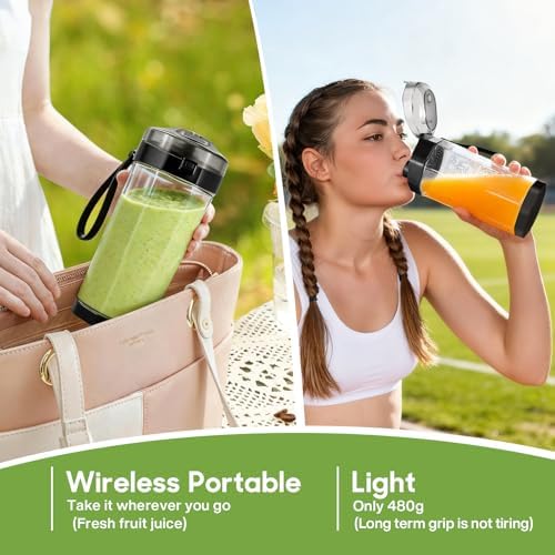 Upgrade 700 ML Portable Smoothie Blender, Rechargeable Blende -Black - Image 5