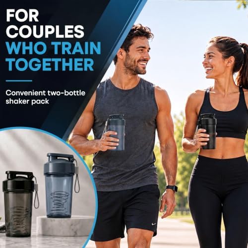 Travel-Friendly Small Shaker Bottle for Protein Shakes, Supplements: 2-Pack - Image 6